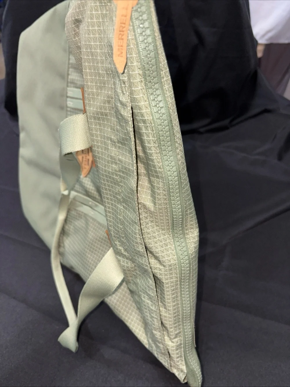 Merrell Women's Sage Green Canvas Tote with Leather Accents